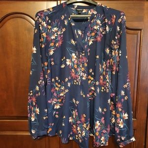 Georgette Torrid floral long sleeve top